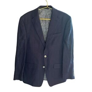 Lauren Ralph Lauren‎ Linen Blazer Sport Coat Two Button Jacket Blue 38R